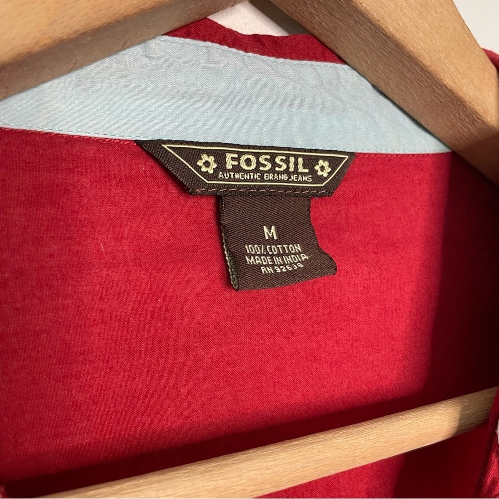 Fossil | Orange Snap Button Down Western Shirt - image 6